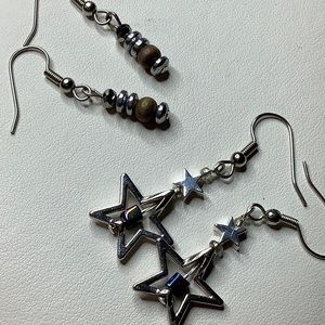 Stars, Hematite, & Wood. Set #3